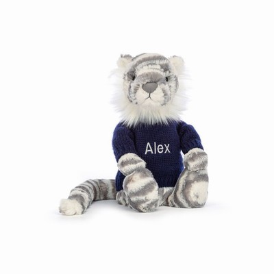 Jellycat Bashful Snow Tijger with Navy Jumper | FH8734601